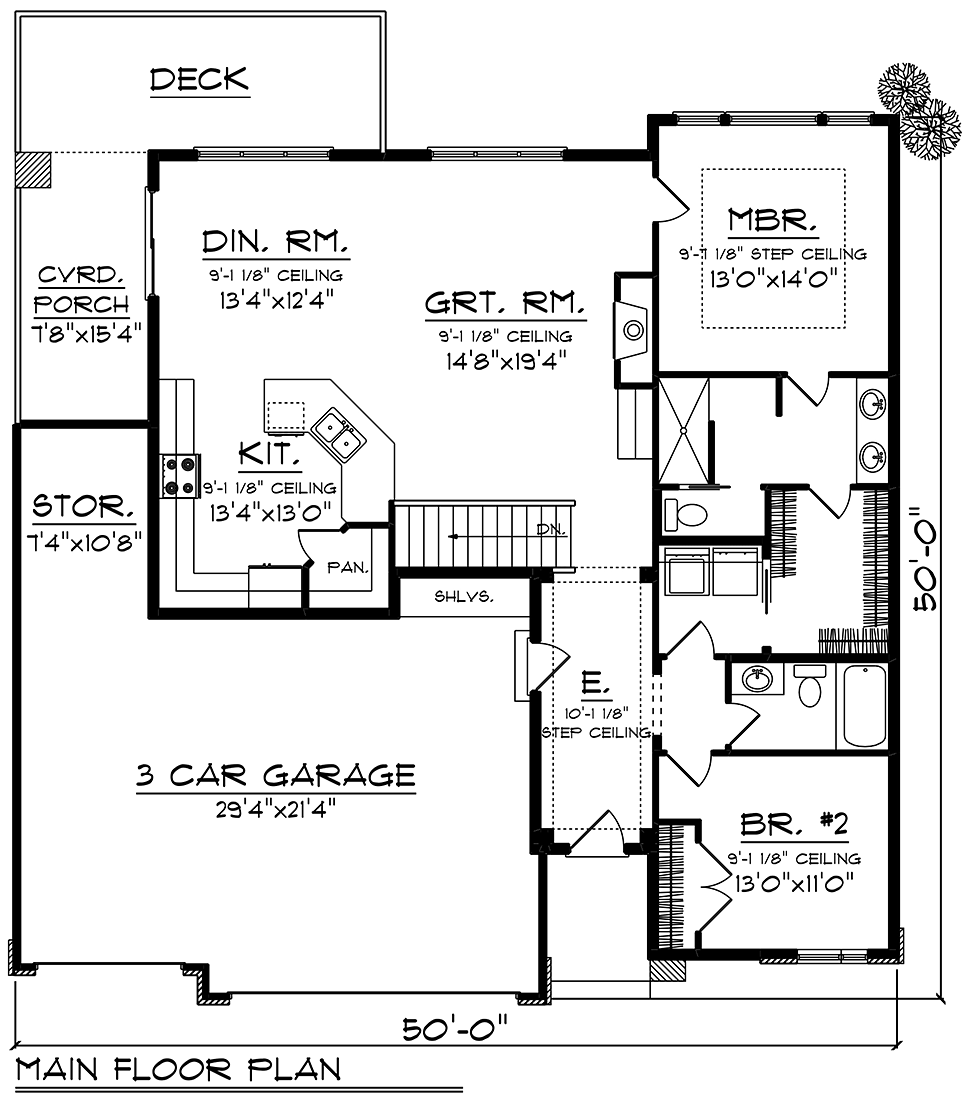 House Plan 75448 Level One