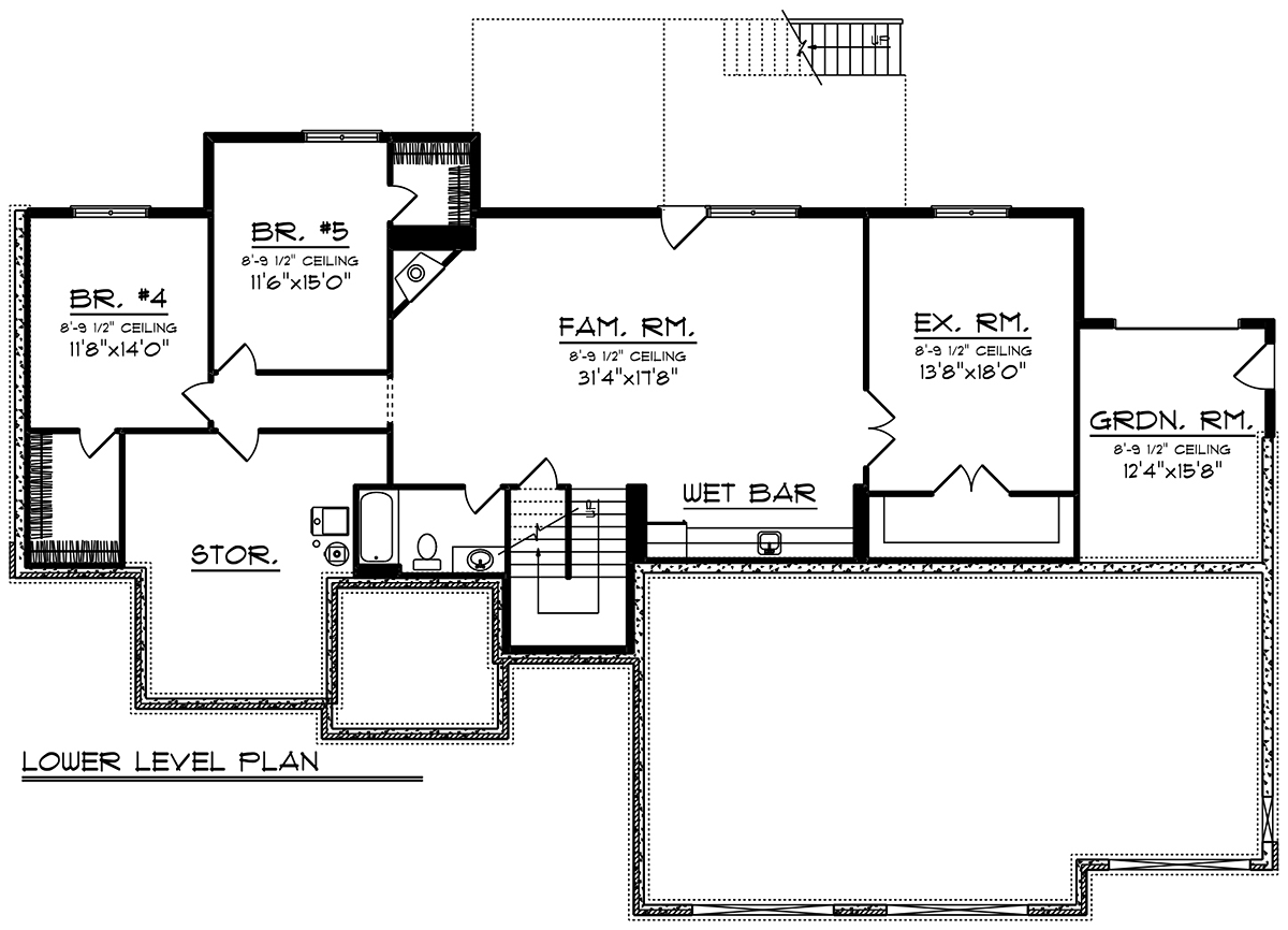 House Plan 75472 Lower Level