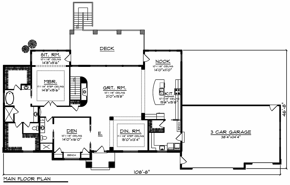 House Plan 75486 Level One