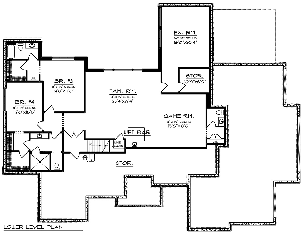 House Plan 75491 Lower Level