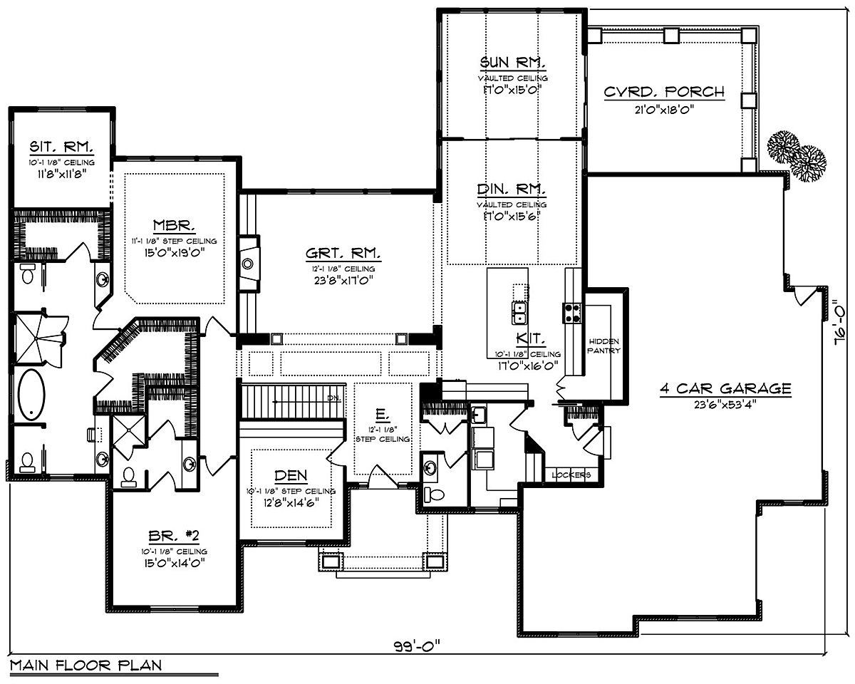 House Plan 75491 Level One