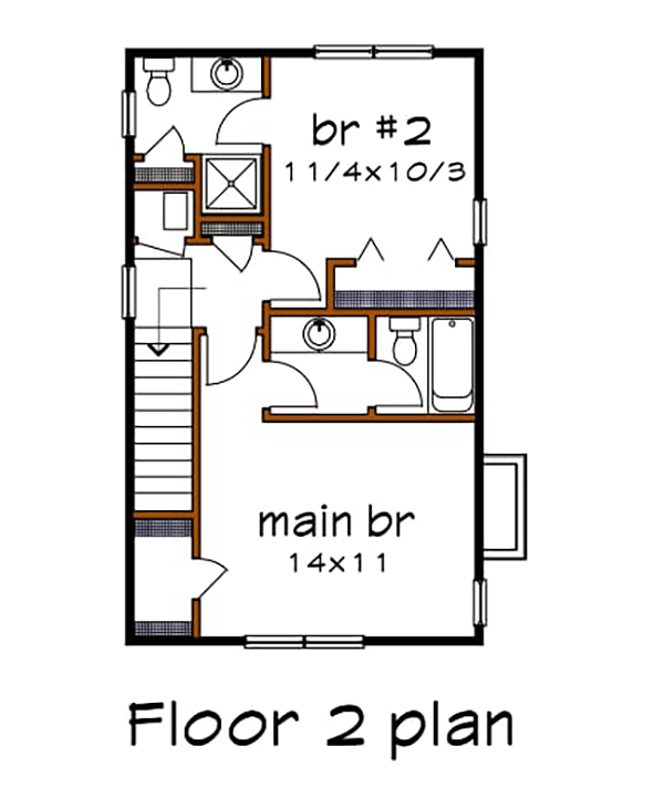 House Plan 75523 Level Two