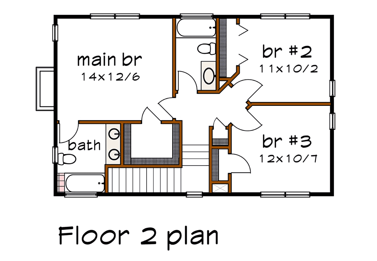 House Plan 75567 Level Two