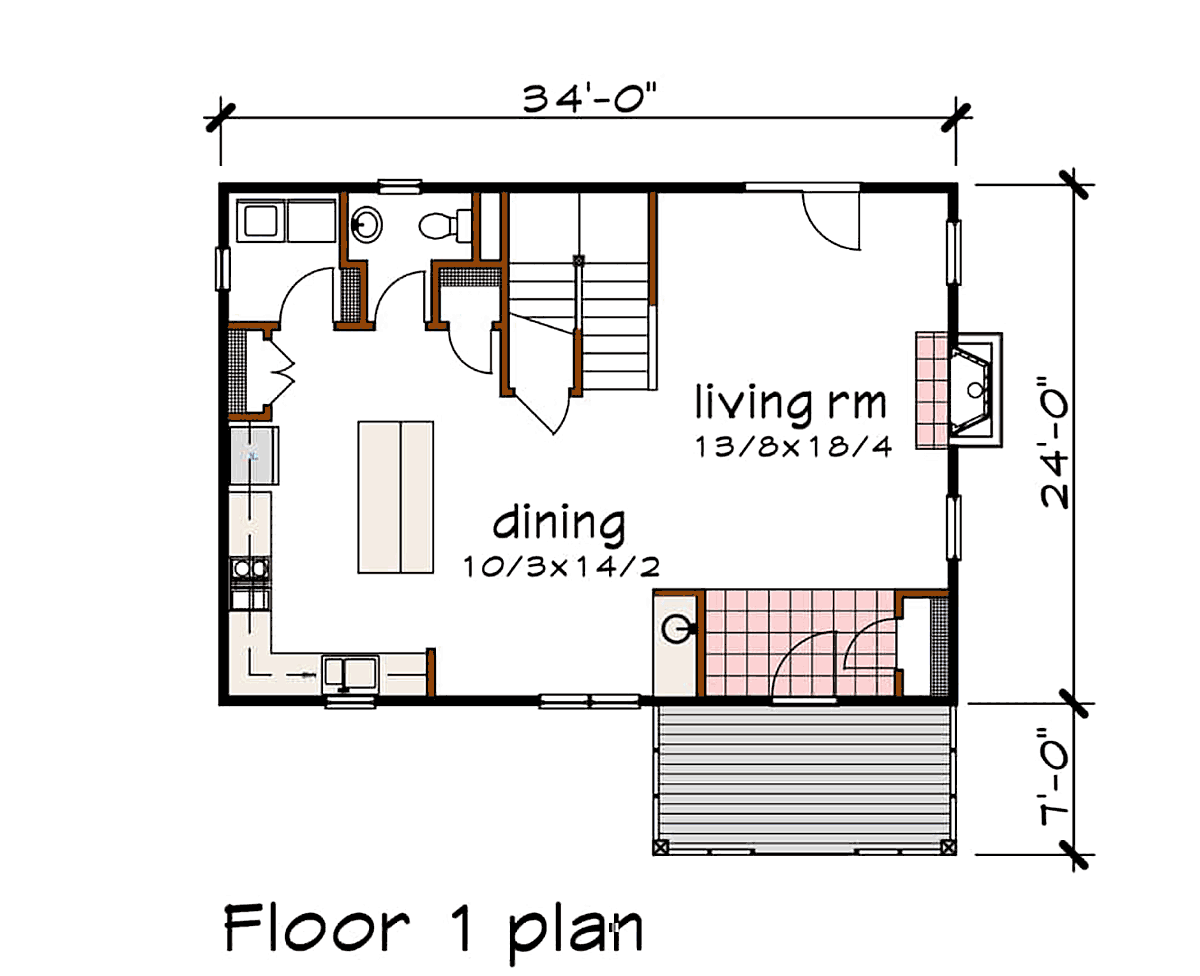 House Plan 75572 Level One