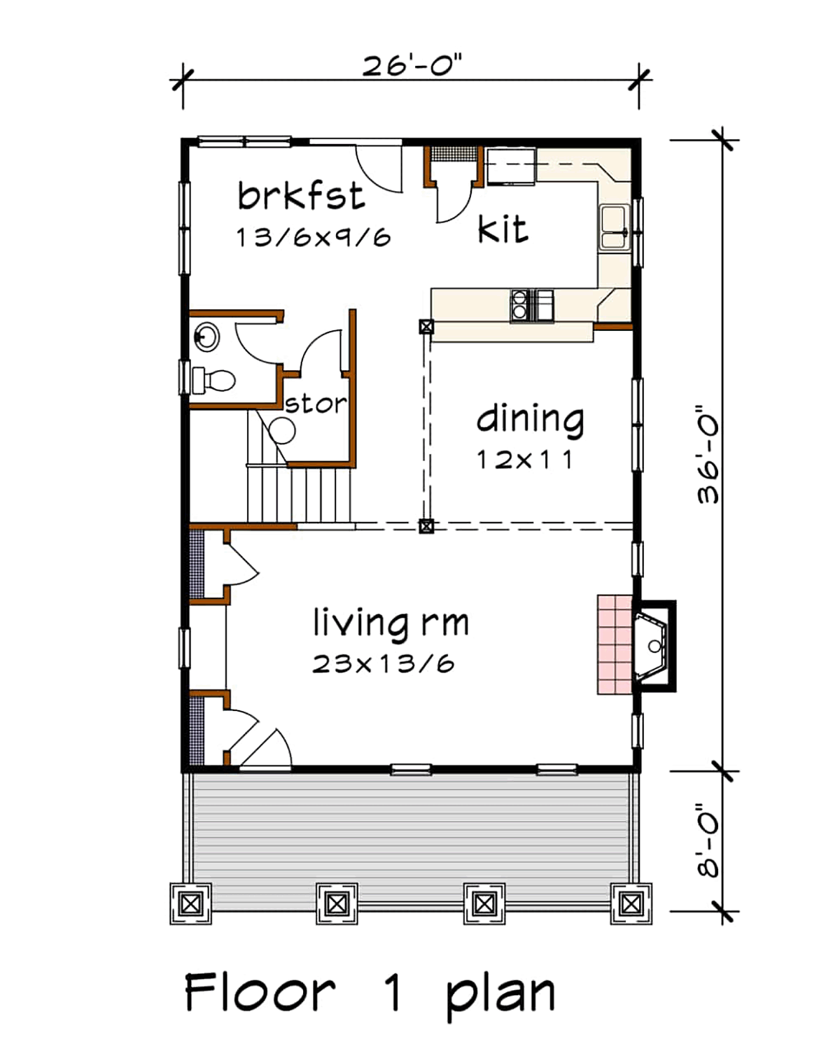 House Plan 75587 Level One