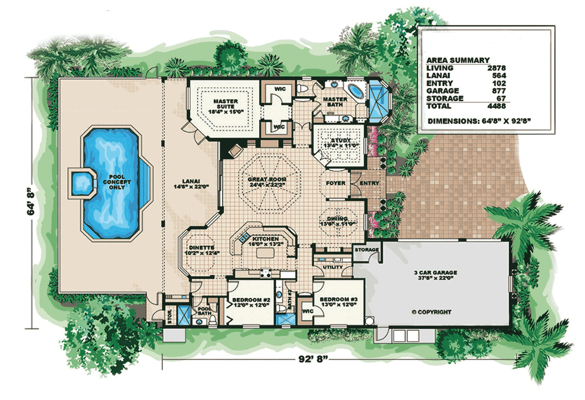 House Plan 75606 Level One