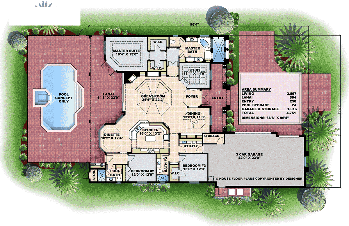 House Plan 75607 Level One