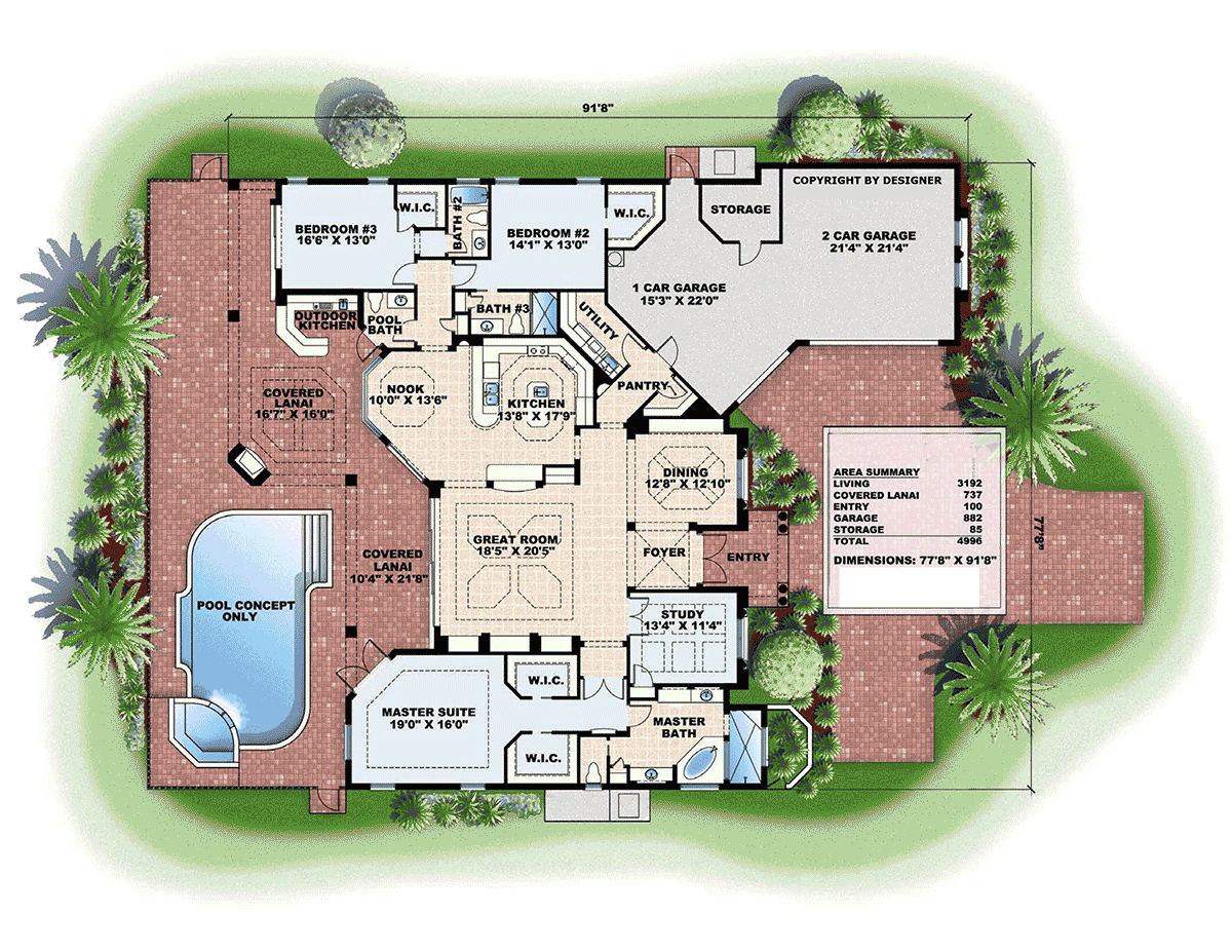 House Plan 75610 Level One