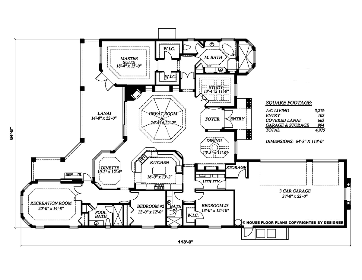 House Plan 75611 Level One