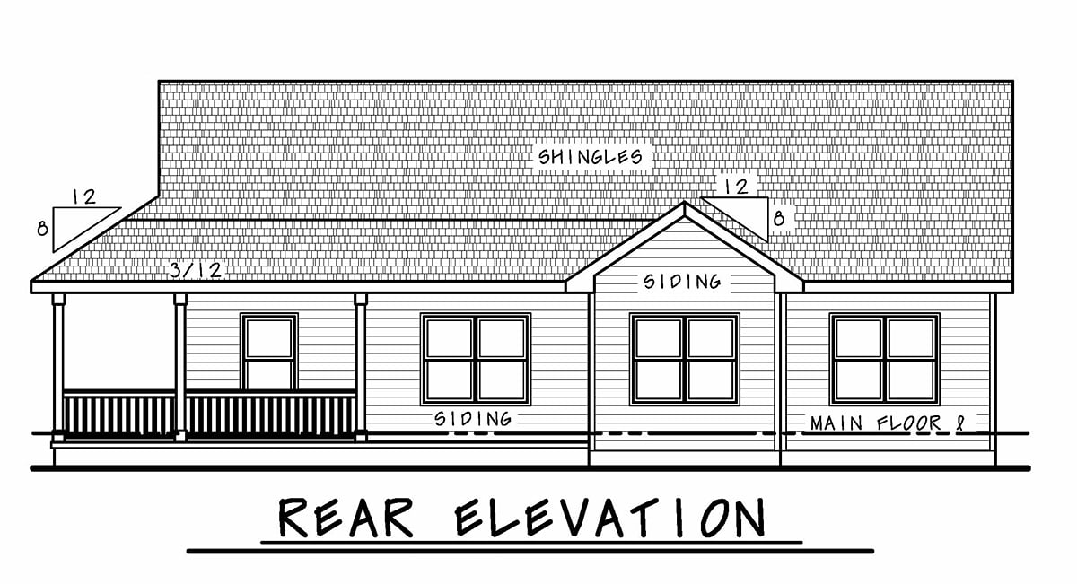 House Plan 75714 Rear Elevation
