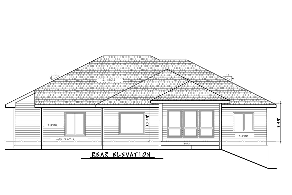 House Plan 75787 Rear Elevation
