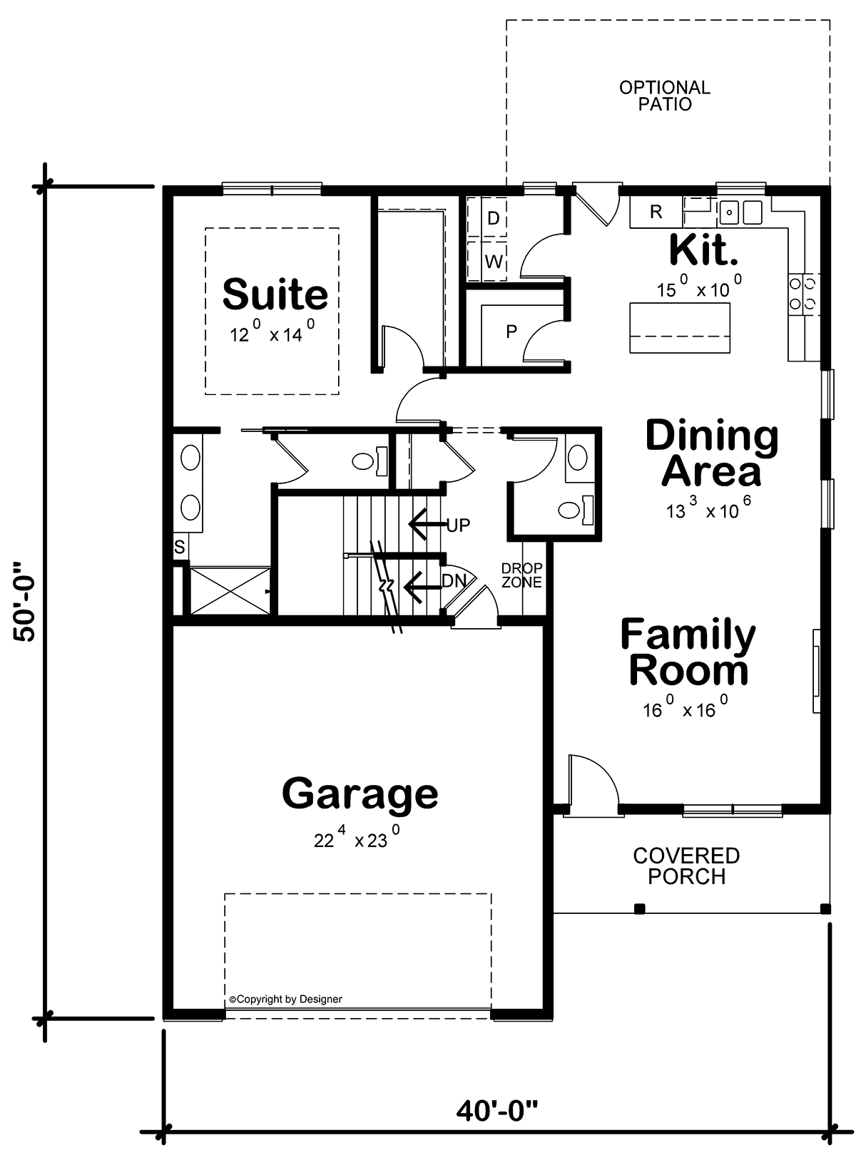 House Plan 75789 Level One