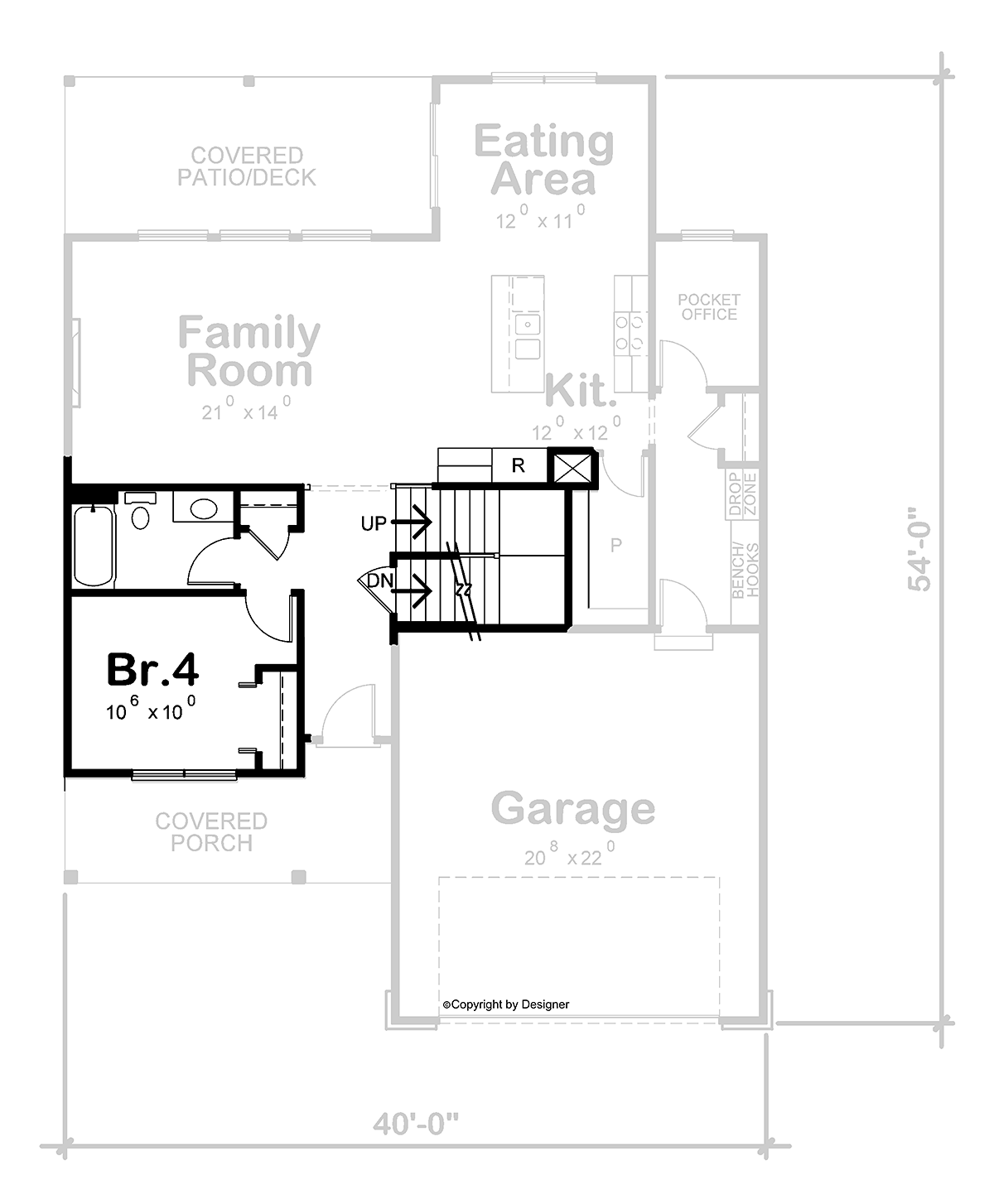 House Plan 75790 Alternate Level One