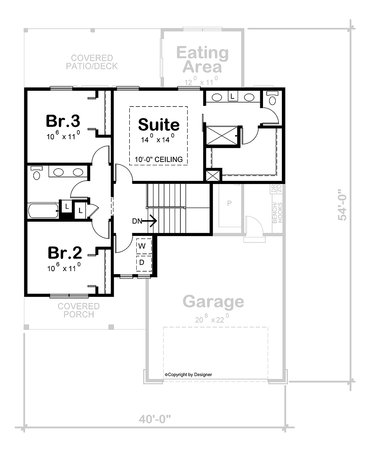 House Plan 75790 Level Two