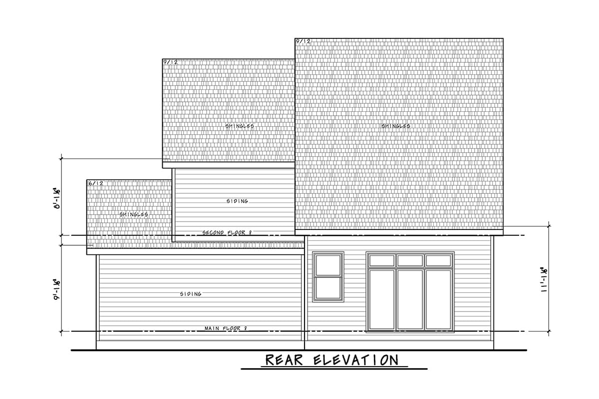 House Plan 75791 Rear Elevation