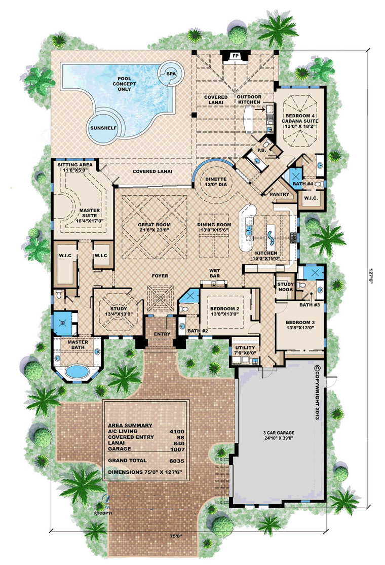 House Plan 75909 Level One