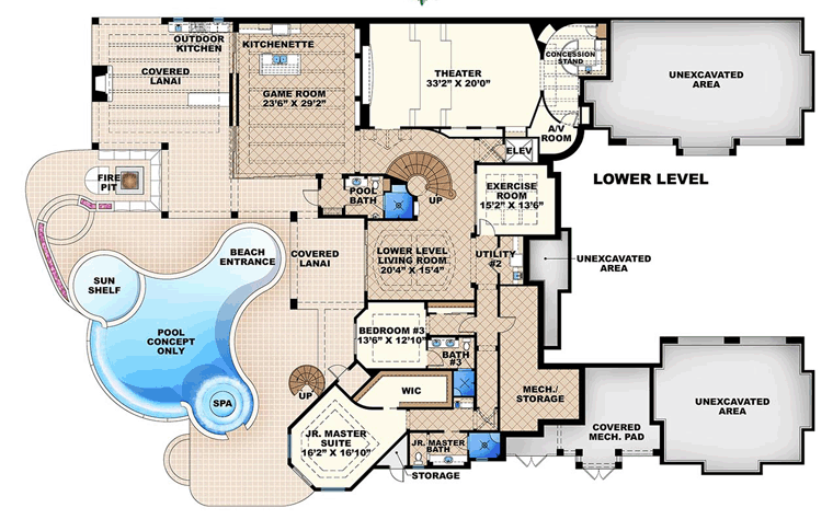 House Plan 75910 Lower Level
