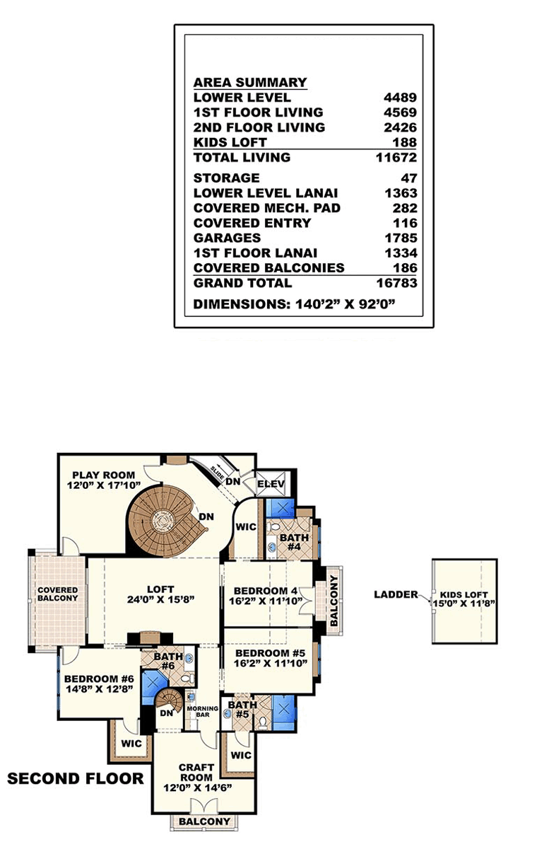 House Plan 75910 Level Two