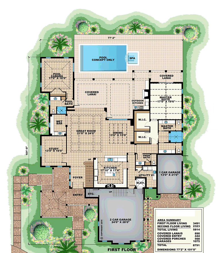 House Plan 75918 Level One