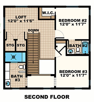 House Plan 75928 Level Two