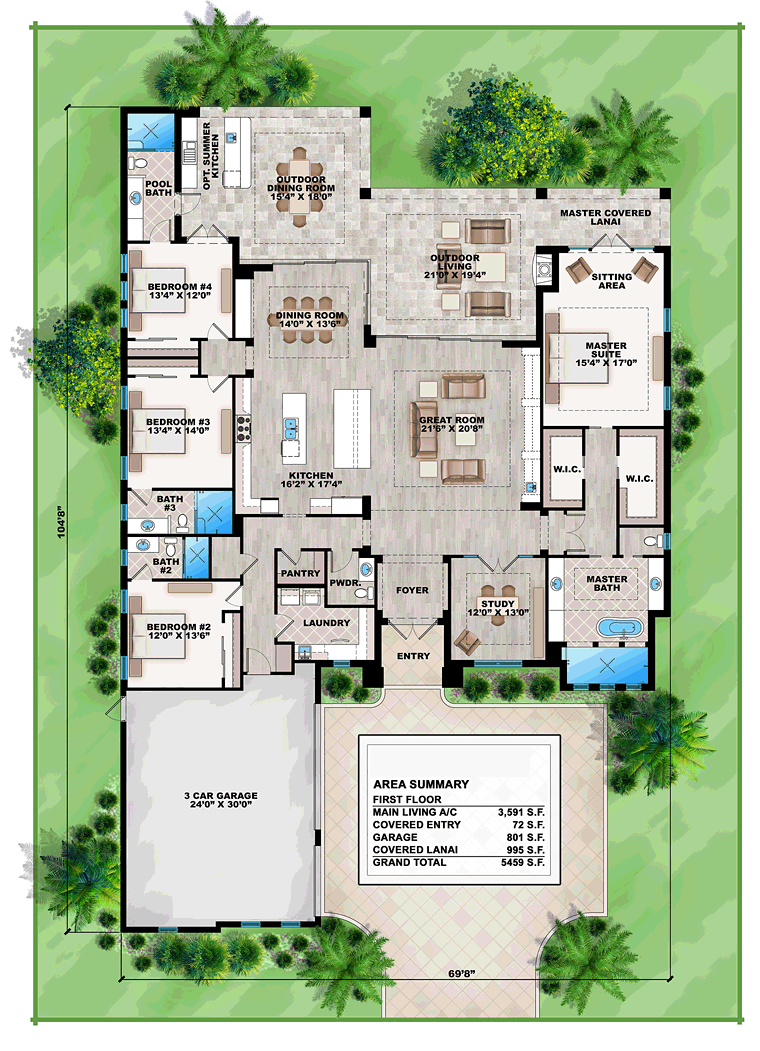 House Plan 75975 Level One