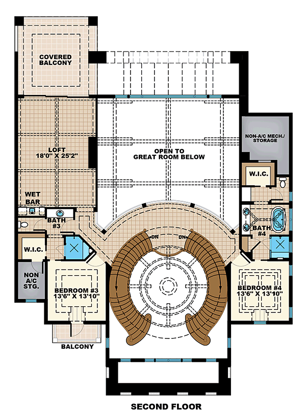 House Plan 75993 Level Two