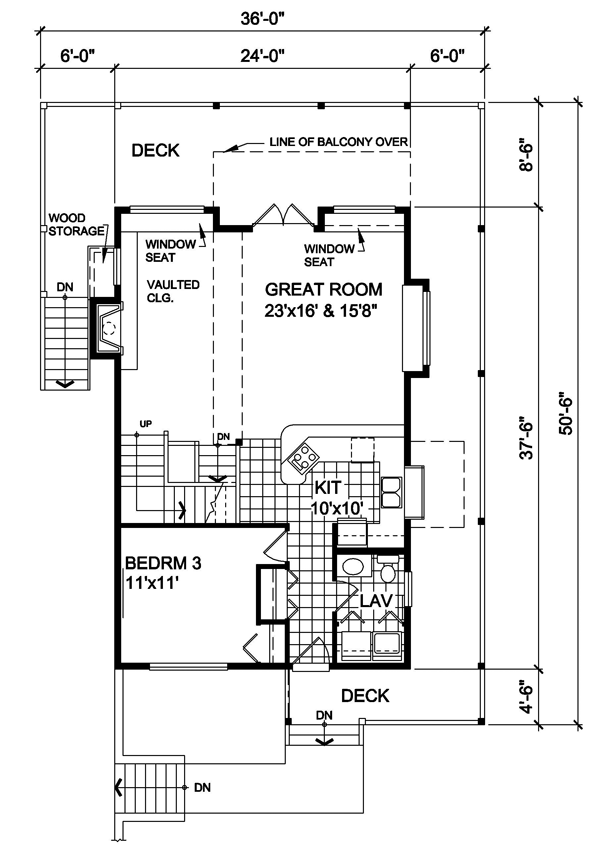 House Plan 76004 Level One