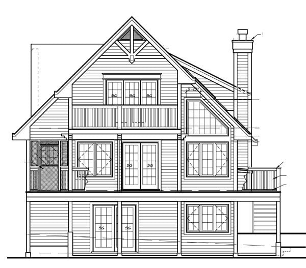 House Plan 76014 Rear Elevation