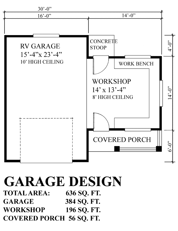 Garage Plan 76018 - 1 Car Garage Level One
