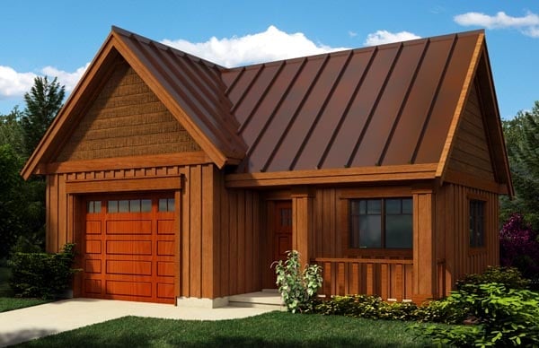 Craftsman, Ranch, Traditional Plan, 1 Car Garage Elevation