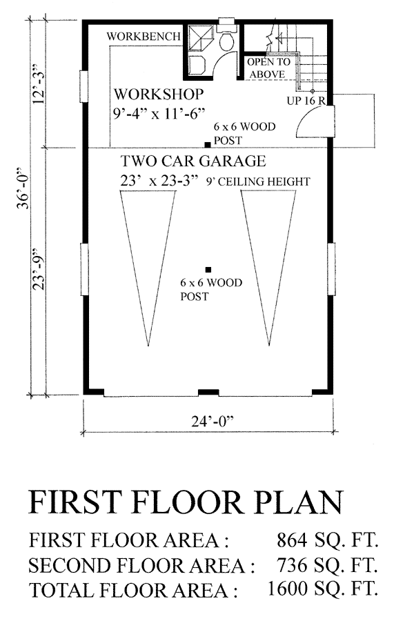 Garage Plan 76019 - 2 Car Garage Apartment Level One