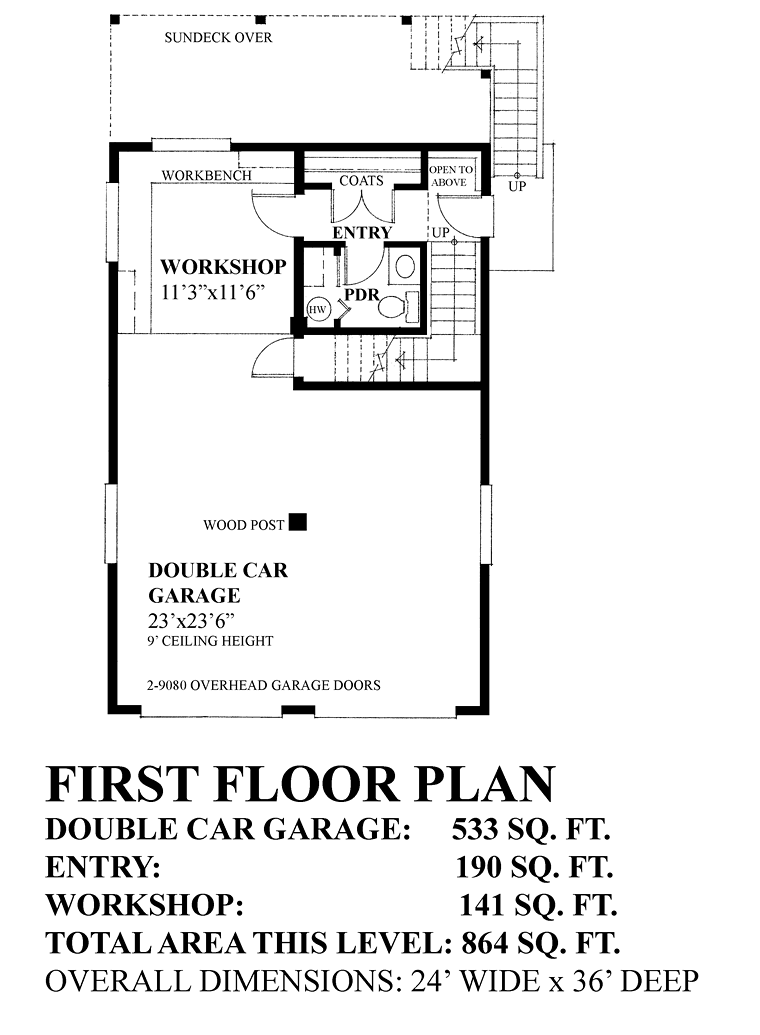 Garage Plan 76049 - 2 Car Garage Level One