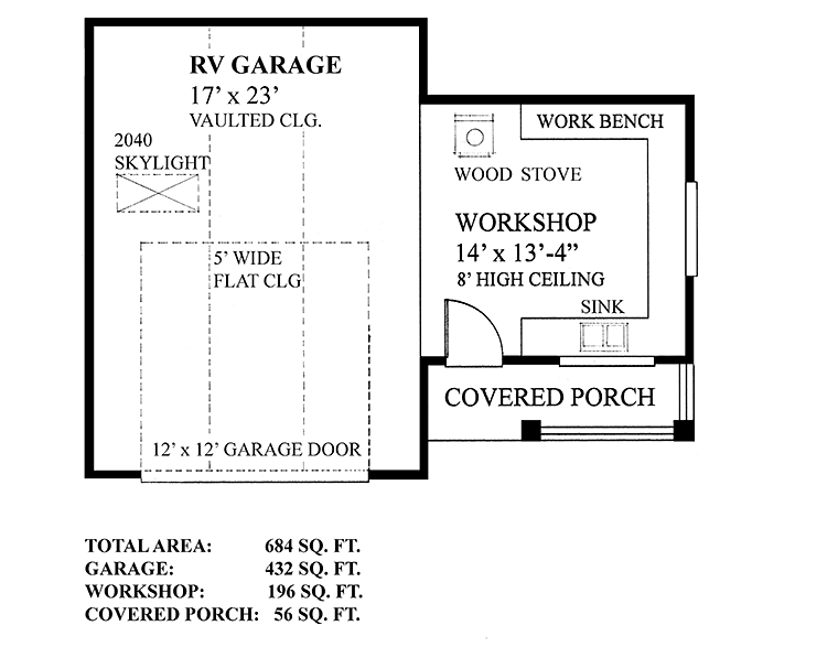 Garage Plan 76062 - 1 Car Garage Level One
