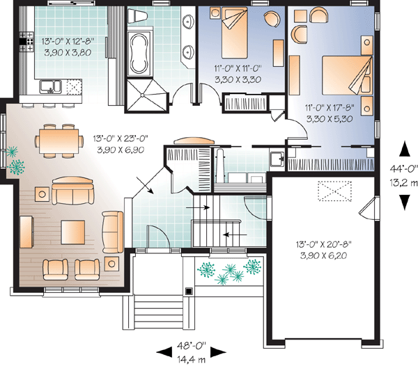 House Plan 76112 Level One