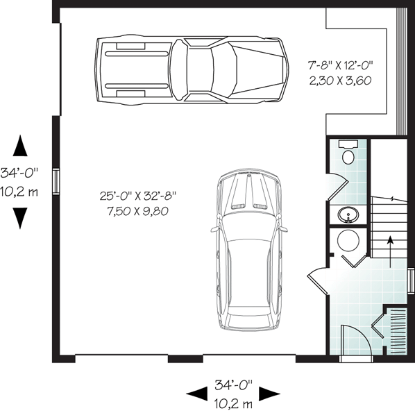 Garage Plan 76154 - 3 Car Garage Level One