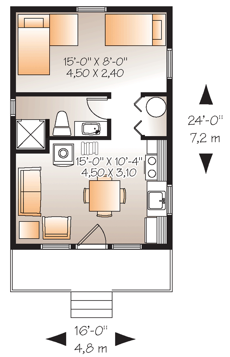 Plan Cabin Style With 1 Bed 1 Bath