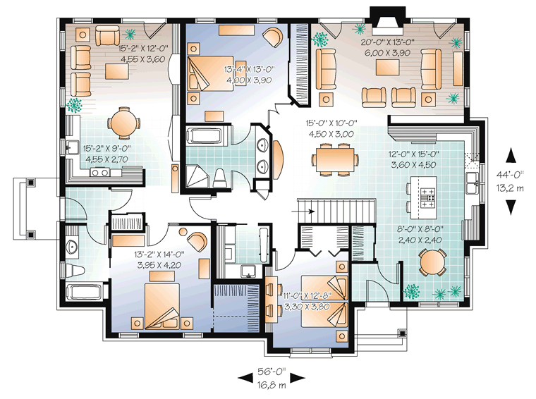 House Plan 76174 Level One