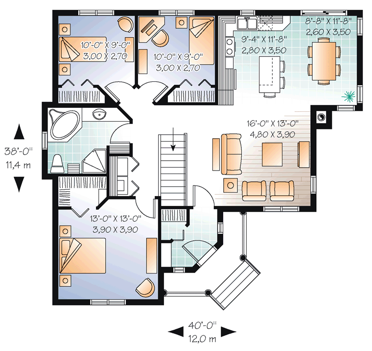 House Plan 76190 Level One