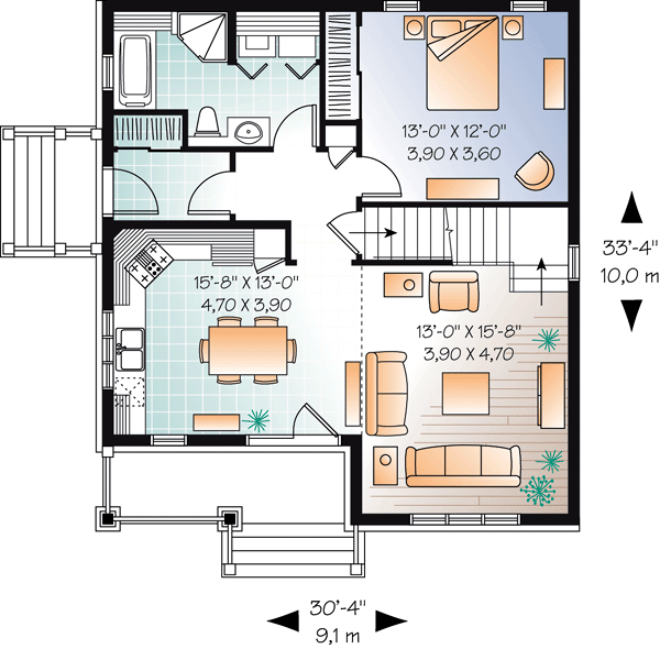 House Plan 76214 Level One