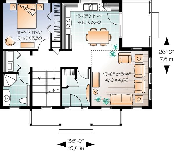 House Plan 76216 Level One