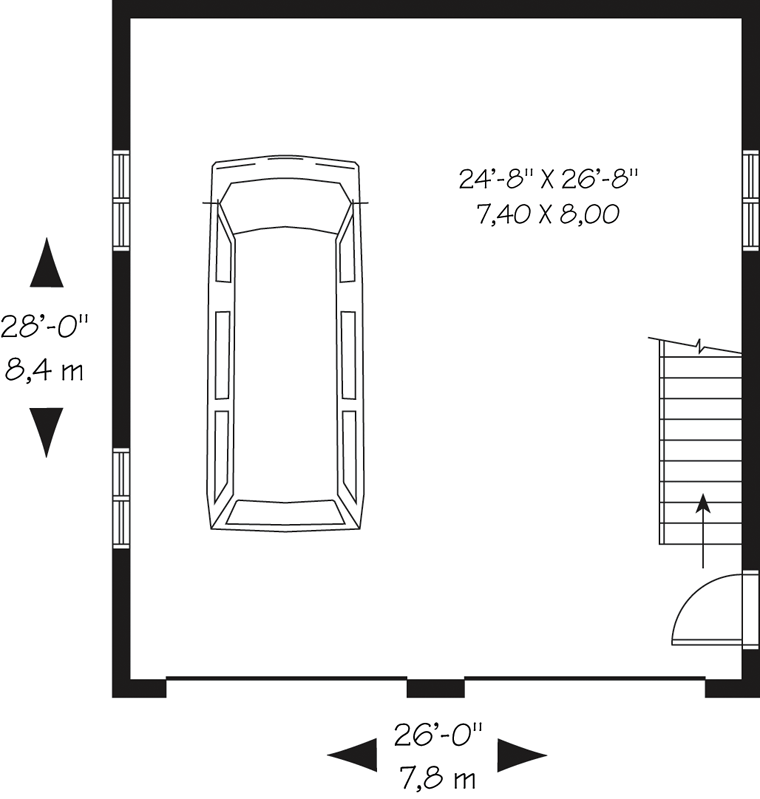 Garage Plan 76239 - 2 Car Garage Apartment Level One