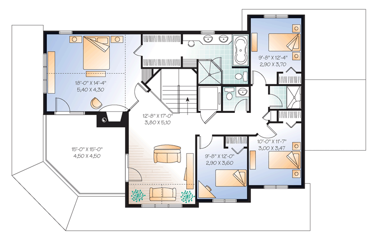 House Plan 76267 Level Two