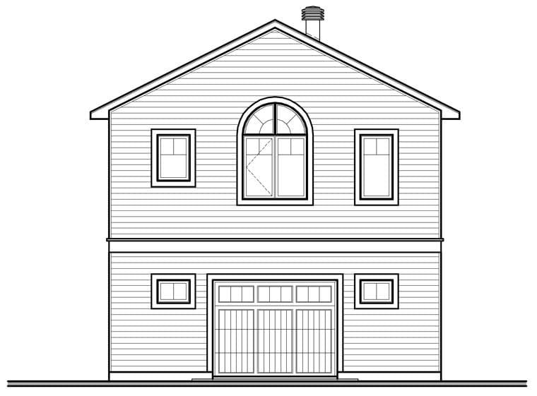 Garage Plan 76270 - 1 Car Garage Apartment Rear Elevation