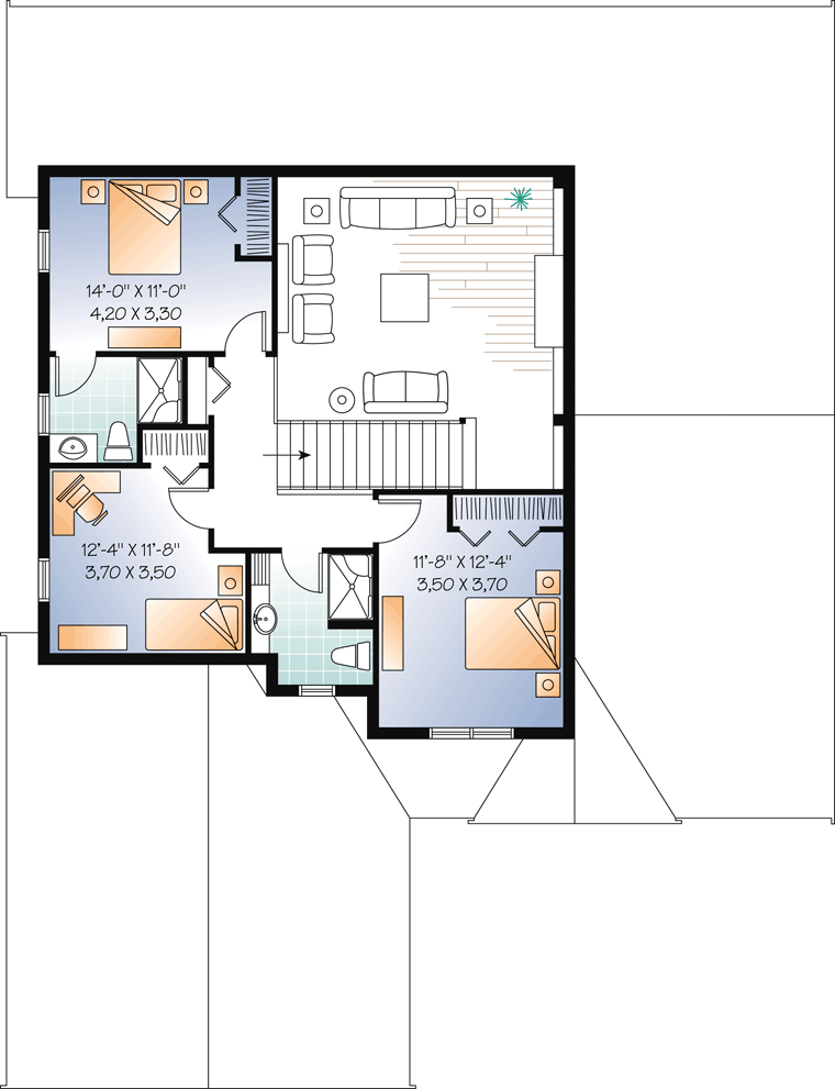 House Plan 76310 Level Two