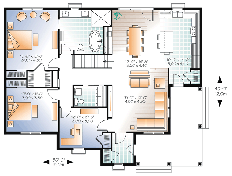 House Plan 76313 Level One