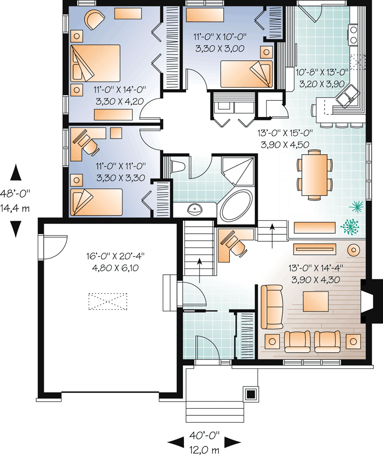 House Plan 76354 Level One