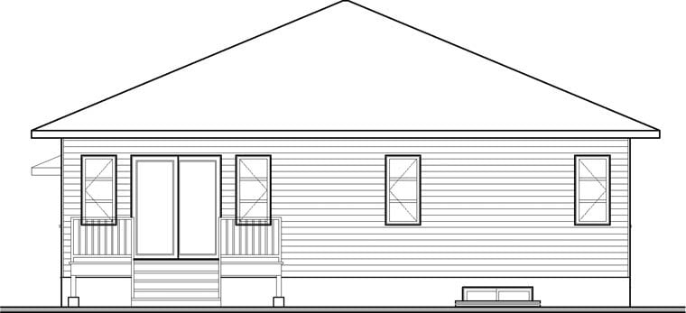 House Plan 76356 Rear Elevation