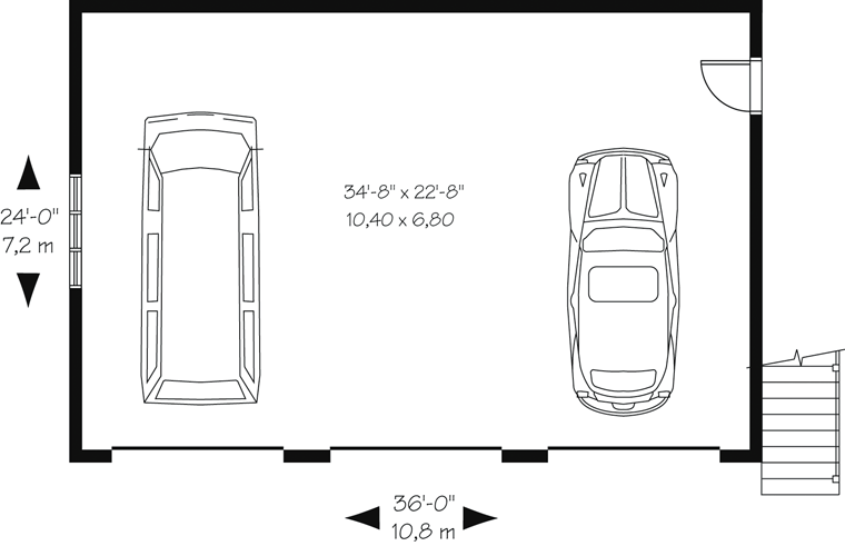 Garage Plan 76375 - 3 Car Garage Apartment Level One