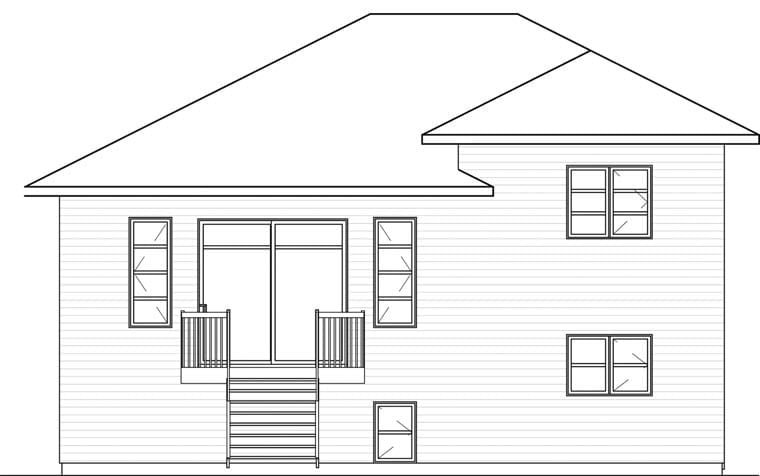 House Plan 76391 Rear Elevation