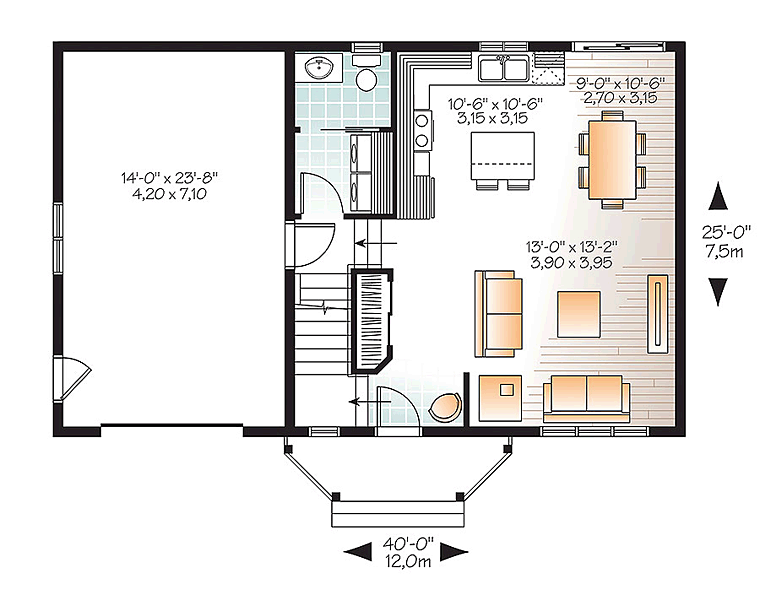 House Plan 76424 Level One
